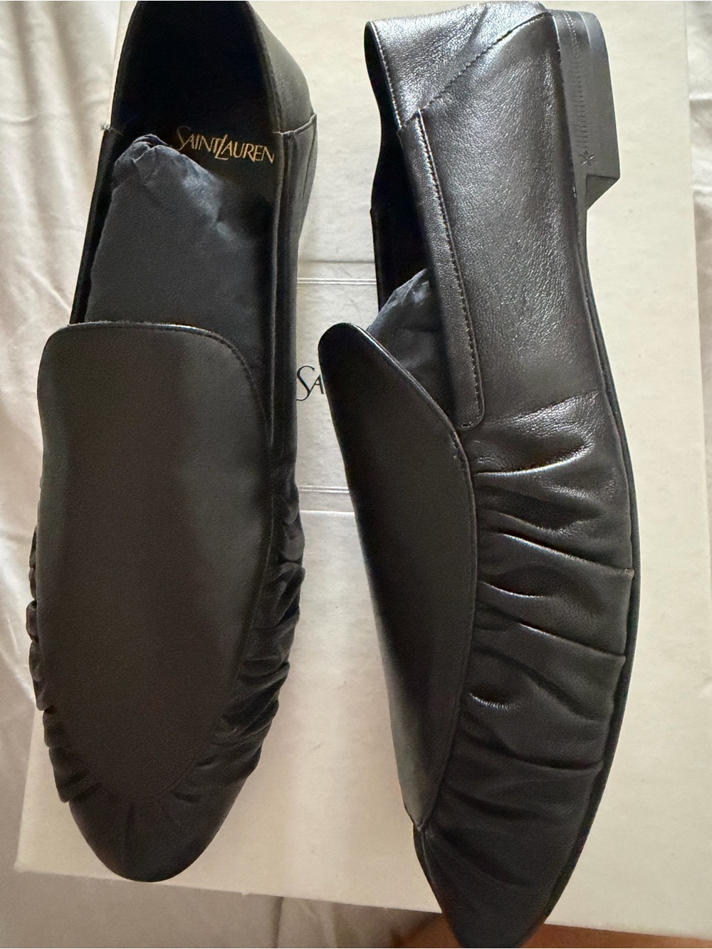 Authentic New with tags: Saint Laurent Black Leather loafers size 37